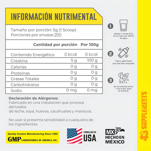 43 Creatina Monohidratada 1 kg