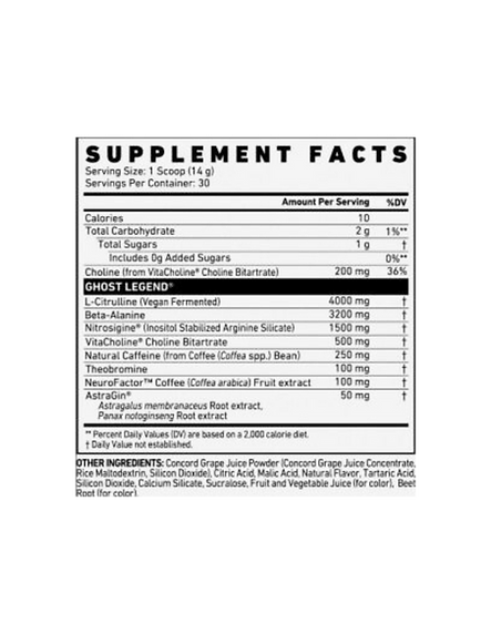 Ghost Legend PWO 30 Serv | Pre-Entreno